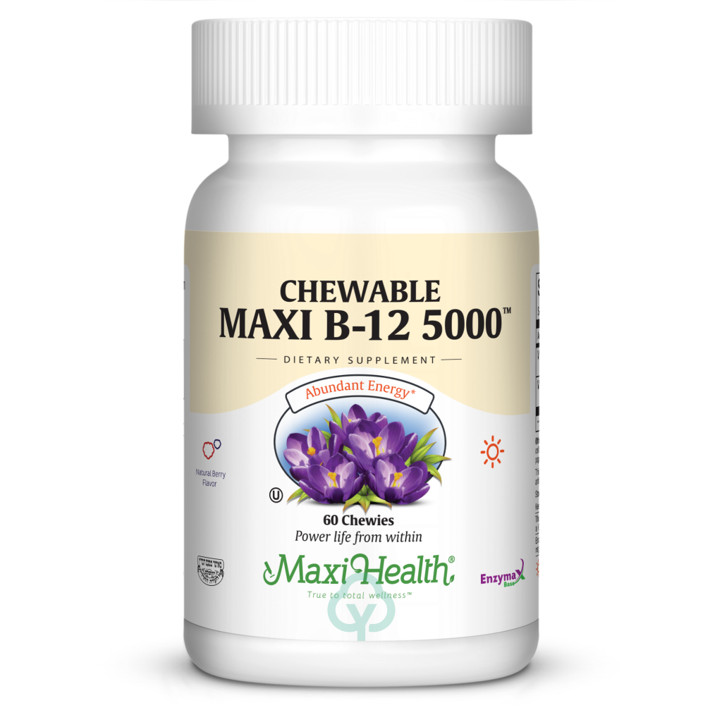 Maxi Health Chewable B12 5000 60 Chews Abundant Energy
