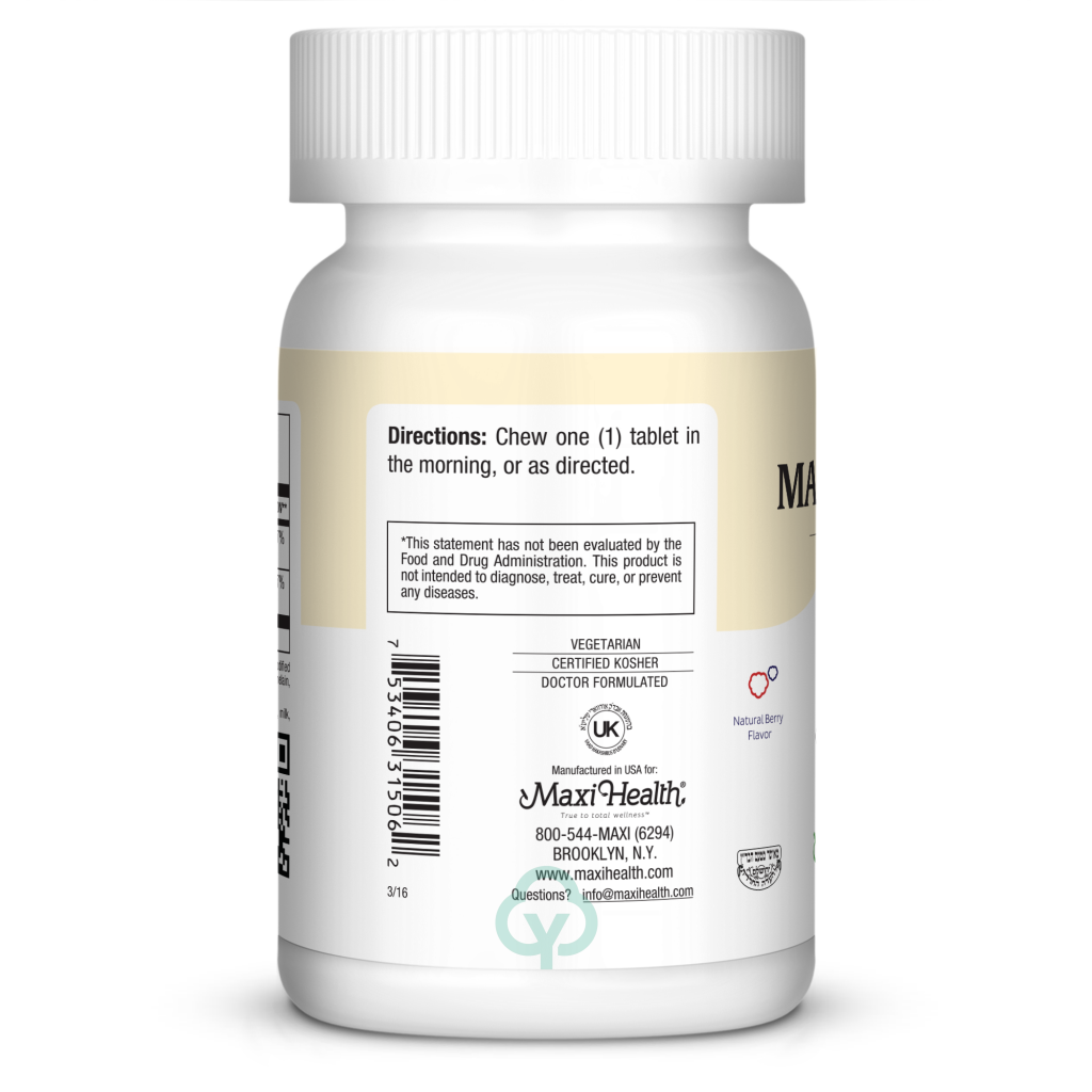 Maxi Health Chewable B12 5000 60 Chews Abundant Energy