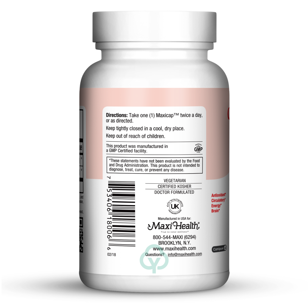 Maxi Health Co Q Carnitine Complex 60 Caps Heart