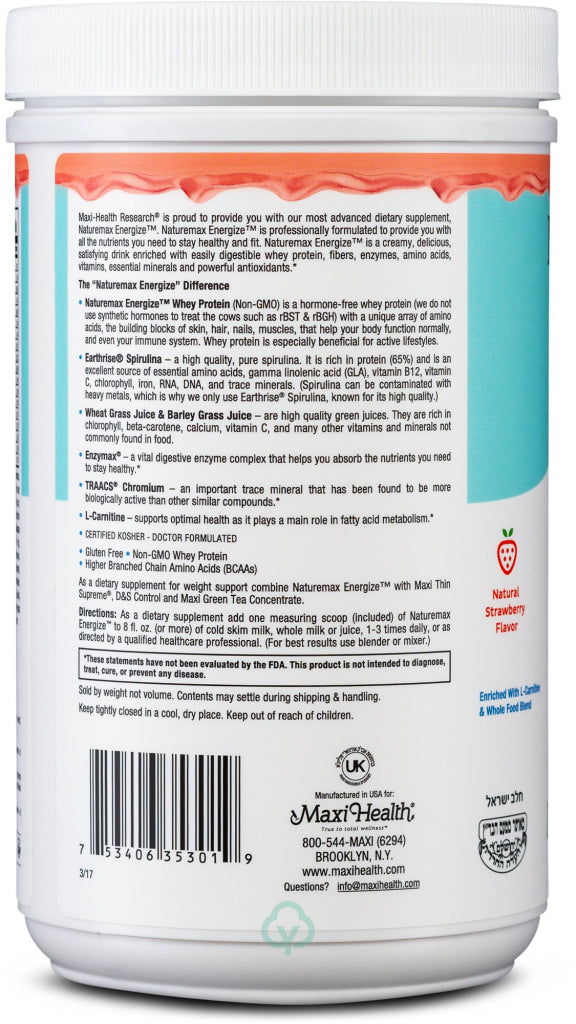 Maxi Health Naturemax Energize Strawberry (Whey) 1.17 Lb Weight Managment