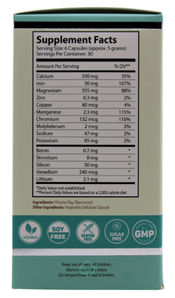 Natures Cure Miracle Clay 180 Veg. Caps Detox