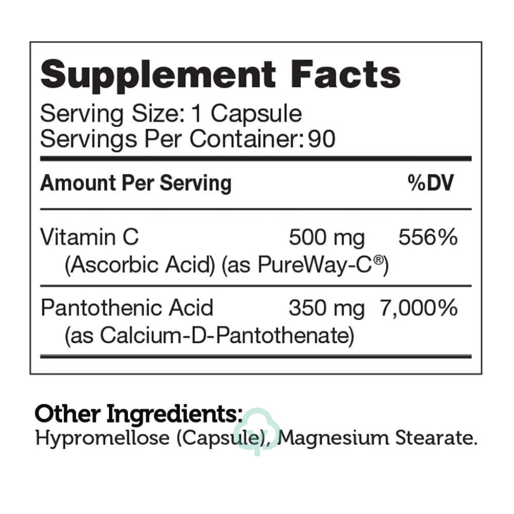 Zahler Pantothenic Acid +C (90) Capsules General Health